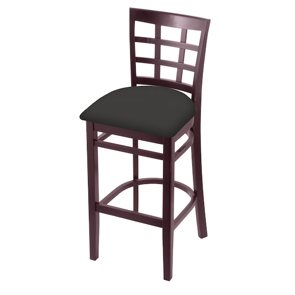 25" Counter Stool, Dark Cherry Finish, Canter Iron Seat